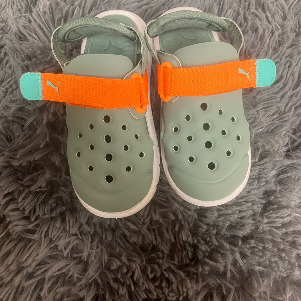 Puma Kids Sandals - Mint and Orange